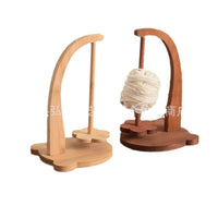 Bamboo Yarn Holder with Bear Base, Wooden Rotating Magnetic Yarn Spool Stand for Handicraft Knitting