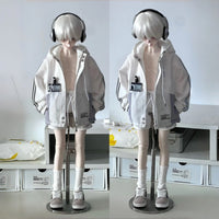 BJD Doll Windbreaker Set for 1/4 Scale Dolls - Jacket, Pants, and Name Tag