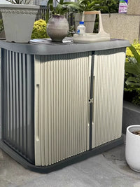 Outdoor Garden Storage Cabinet with Lock, Waterproof and Dustproof, Large Capacity