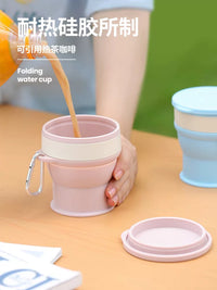 Collapsible Silicone Travel Mug with Lid - Portable, Heat-Resistant, Reusable for Coffee, Camping & Mouthwash