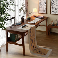 Modern Wall-Mounted Computer Desk with Solid Wood Frame for Home Office and Study