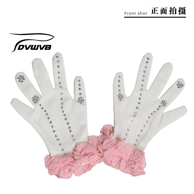 Zhuobao Figure Skating Magic Gloves with Rhinestones - Thin & Fleece Lined Options
