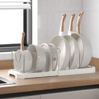 Expandable Dish Drying Rack Kitchen Countertop Pot Lid Holder Adjustable Cookware Organizer