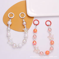 Iridescent Acrylic Star Keychain with Colorful Bead Accents for Bags