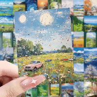 120 Sheets Aesthetic Landscape Oil Painting Stickers for Journal and Decor