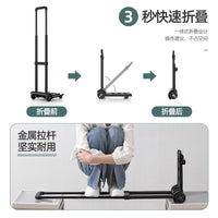 Foldable Shopping Cart with Adjustable Handle, Portable Utility Cart for Groceries, Picnic, and Laundry