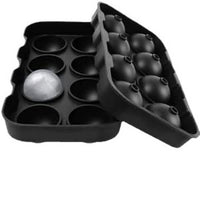 8-Cavity Silicone Sphere Ice Cube Tray with Funnel for Cocktails and Drinks