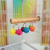Parrot Hemp Rope Perch with Chewing Toy for Birds, Claw Grinding and Climbing Stand