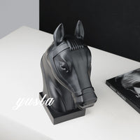 Modern French Retro Horse Head Sculpture for Home and Office Decor