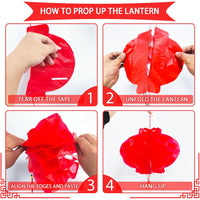 Chinese New Year Red Lanterns Set for Festive Decorations