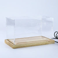 Wooden Display Case with LED Light for 1:18, 1:24, 1:32 Scale Model Cars