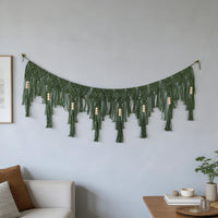 Hand-Woven Macrame Wall Hanging Tapestry with Tassels for Bohemian Decor
