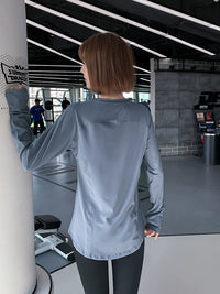 Women's Breathable Quick-Dry Long Sleeve Running T-Shirt Loose Fit Workout Top Plus Size Yoga Fitness Apparel