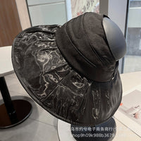 Women's Summer Ponytail Sun Hat with Mesh Face Cover - Adjustable Empty Top for Outdoor Beach Vacation