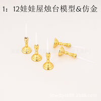 Miniature Dollhouse Candlestick Model Decoration for DIY Home Scenes
