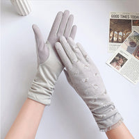 Women's UV Protection Cycling Gloves Breathable Cotton Blend