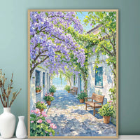 Healing Spring Floral Alley Wooden Jigsaw Puzzle for Adults