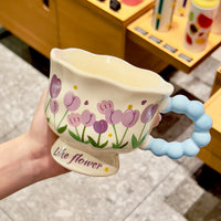 Tulip Ceramic Mug with Spoon, Gift Box Available, for Home or Gifting