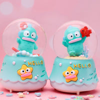 Cute Glowing Snow Globe Music Box with Clownfish Figurine, Creative Resin Desktop Ornament for Kids