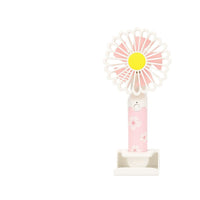 New Daisy Handheld Fan with LED Light, 3-Speed USB Rechargeable Portable Desk Fan with Stand