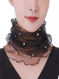 Versatile Lace Neck Gaiter Scarf for Women - Thin Sun Protection Shawl, Headscarf, and Silk Scarf for Spring/Summer