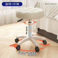 Adjustable Swivel Salon Stool with Wheels for Beauty, Nail, and Hairdressing