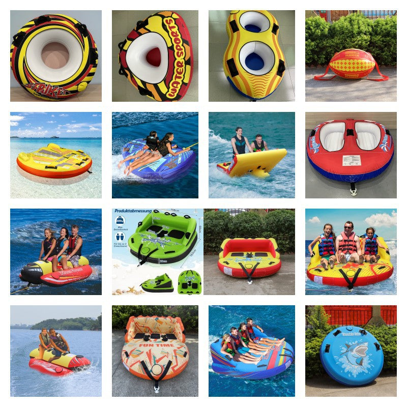 Inflatable Towable Tube for Boating and Water Sports, 1-4 Person