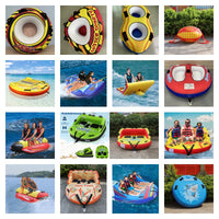 Inflatable Towable Tube for Boating and Water Sports, 1-4 Person