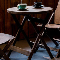 Vintage Style Foldable Bistro Table and Chair Set for Balcony, Patio, or Cafe