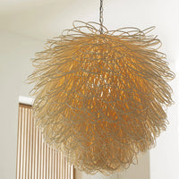 Handwoven Rattan Lampshade for Pendant Light, Japanese Style Retro Restaurant Teahouse Decor