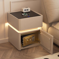 Smart Bedside Table Safe with Wireless Charging, Multifunctional Nightstand Storage Cabinet for Bedroom