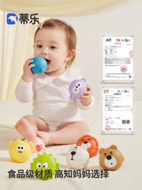 Teether Sensory Balls for Babies, Soft Textured Multi-Ball Set for Tactile Development and Grasping Training