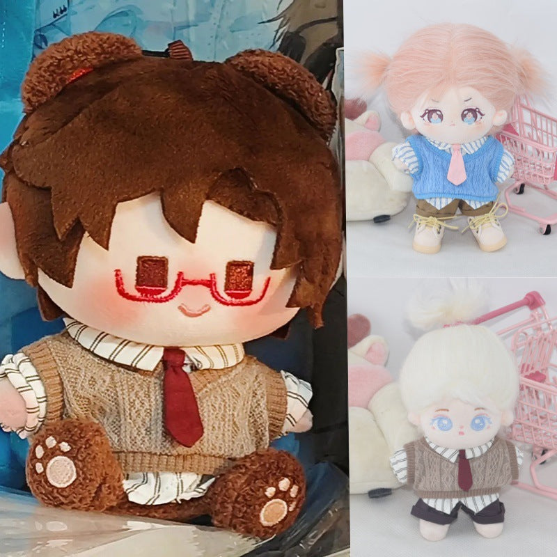 Cotton Doll Vest Uniform Outfit Set for 10cm/20cm Dolls