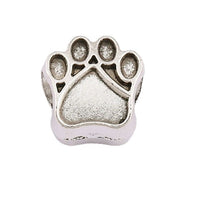 JG171 Alloy Bear Paw Print Large Hole Bead for DIY Bracelets and Jewelry