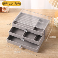 3-Layer Flannel Lined Acrylic Jewelry Box for Earrings Rings Necklaces Anti-Oxidation Storage