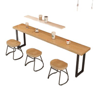 Minimalist Solid Wood Bar Table Dining Table Coffee High Table Home Tea Shop Snack Bar Wall-leaning Long Table