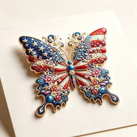 USA 250th Anniversary Freedom Eagle Rhinestone Brooch Pin