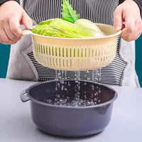 Multicolor Plastic Drain Basket Set for Kitchen, Fruit, and Vegetable Washing