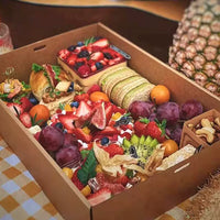 Disposable Kraft Paper Picnic Lunch Boxes with Lids for Outdoor Camping & BBQ