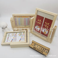Creative Wooden Rotating Double-Sided Photo Frame for Kids, Desktop Display, 6x7 Inch