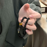 Natural Obsidian and Tiger Eye Double-Layer Bracelet for Men and Women