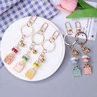 Ceramic Lucky Cat Bell Charm for Keys, Bags, and Car Decor