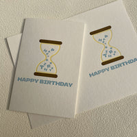 Folding Birthday Card with Countdown Hourglass, Romantic Blessing Gift for Friends and Businesses