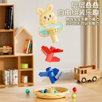 Rabbit Basketball Stacking Rainbow Track Ball Tower Toy for Toddlers