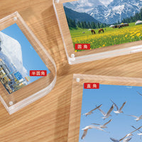 Acrylic Magnetic Photo Frame for Desktop Display, Thick Clear Picture Holder for Instax Photos and Cards