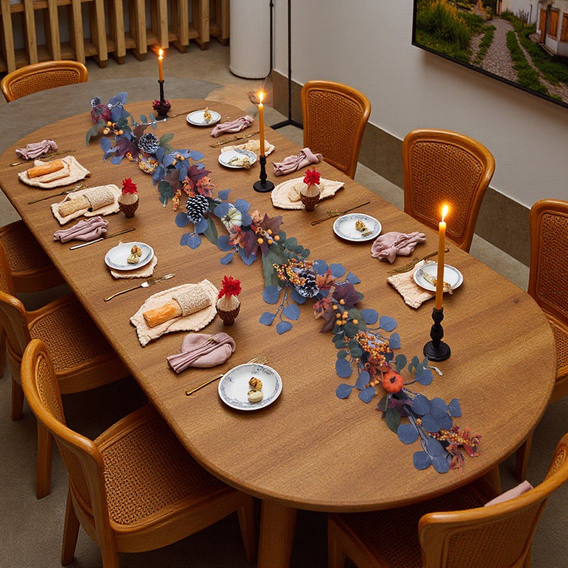 1.8m Artificial Thanksgiving Pumpkin Berry Maple Leaf Garland for Harvest Festival & Christmas Decor