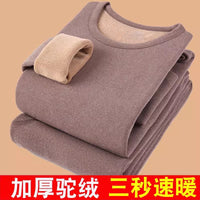 Men's Thermal Underwear Set Fleece Lined Self-Heating High-Neck Base Layer