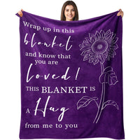Post-Surgery Recovery Sunflower Fleece Blanket, Purple, 50x60 Inches