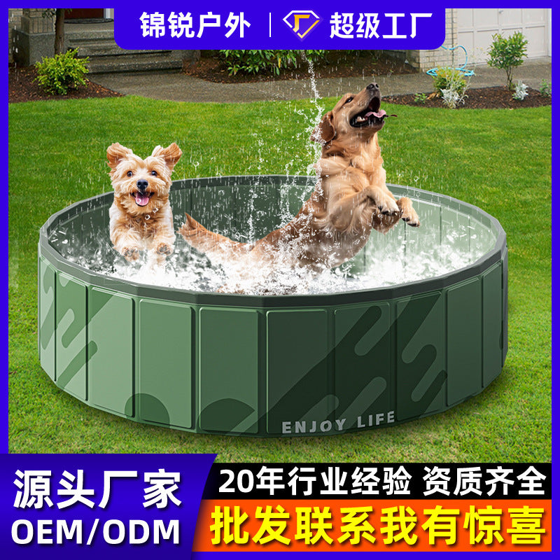 Foldable PVC Pet Swimming Pool for Dogs and Other Animals, Portable Outdoor Bathing Tub
