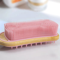 Bamboo Handle Long Bath Brush for Exfoliation and Massage